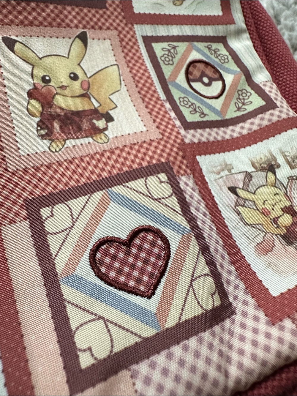 Pokemon Pikachu’s Sweet Delivery valentines Patchwork Cosmetic Bag Pouch - Picture 5 of 12